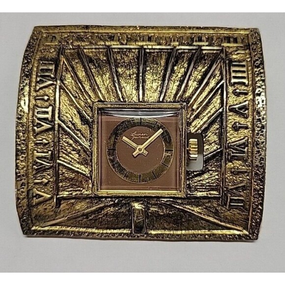Vtg Lucien Fauraud Womens Manual‎ Wind Watch Gold Tone Roman Numerals England